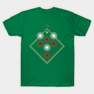 christmas Geometric green red abstract T-Shirt